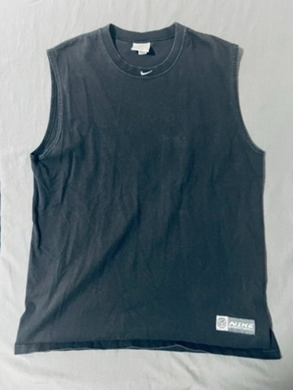 Vintage Y2K Nike Cut Off Tank Top Center Swoosh Made In Canada Men’s Large Black